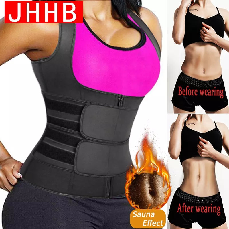 Suor Trainer Cintura Colete Espartilho Emagrecimento Para Perda De Peso Corpo Shaper Terno Sauna Compressão Cinto Barriga Tops Shapewear