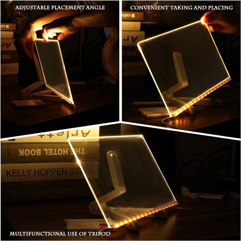 Placa Com Luz Led Para Desenho E Canetas E Apoio De Mesa - ShopeeFinds - Últimas unidades 🔥